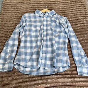 Savannah Light Blue and White Plaid Men's Shirt
